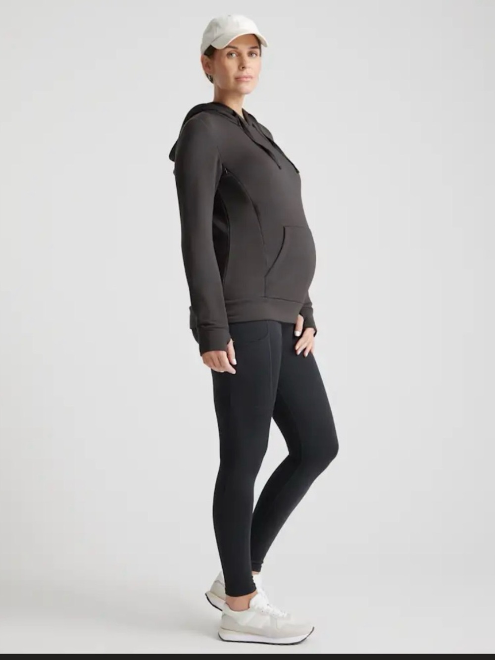 Quince Black Maternity and nursing hoodie